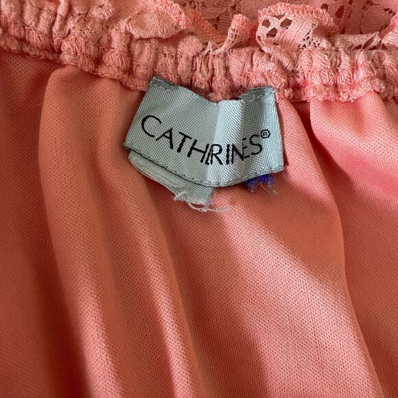 Catherines Women Top 2X Peach Floral Lace Overlay Eyelet Inlet Flowy Feminine - Picture 2 of 13
